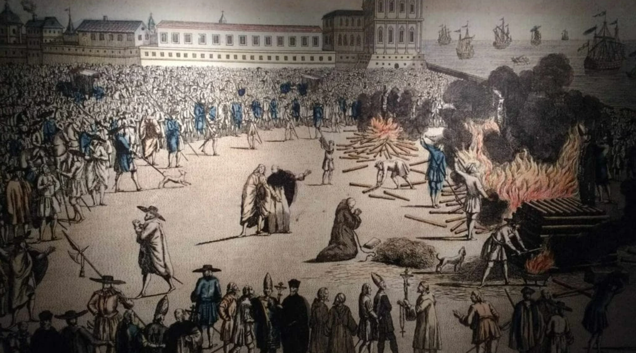 Ilustração do século XVIII da Praça do Comércio em Lisboa